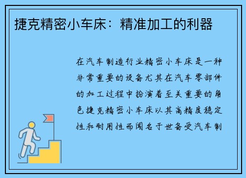 捷克精密小车床：精准加工的利器